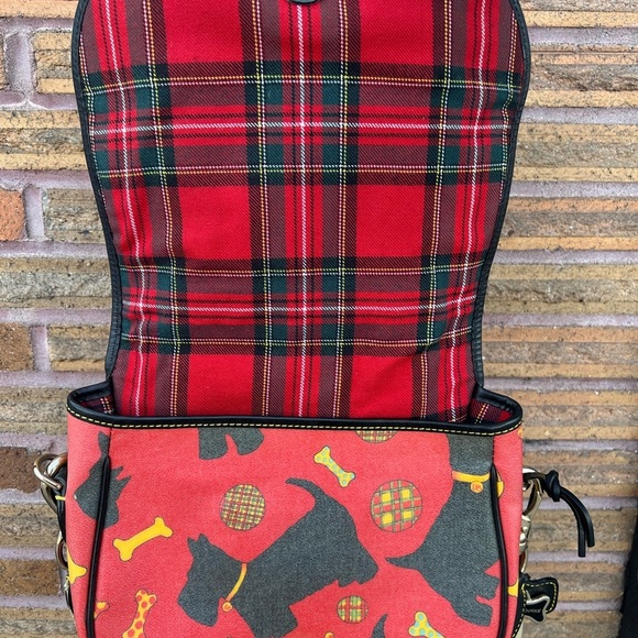 Vintage Dooney & Bourke Scottie Dog Crossbody Bag Red Coated Canvas - Picture 3 of 5